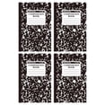 thumbnail image 2 of DLMCUH 4 Pack Wide Ruled Composition Notebook,Marble Hard Cover College Ruled Composition Book,Sewn Binding Journal,30 Sheets/60 Pages,5.5"x8.2" Thick Lined Paper Notebook,Classroom Must Have(Black), 2 of 8