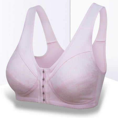 Clearance! Weikingp Bras for Women Women S Thin Large Size without Front Buckle Comfortable Vest Underwear Bralettes for Women Plus Size Lingerie Pink S