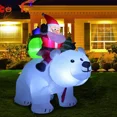 thumbnail image 4 of Muñeco inflable de Papá Noel montado en oso polar para Navidad, juguete inflable para interior y exterior, decoración navideña para jardín, 4 of 5
