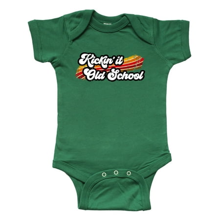 

Inktastic Kickin it Old School with Weathered Retro Stripe Gift Baby Boy or Baby Girl Bodysuit