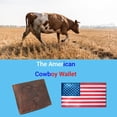 thumbnail image 6 of MARSHAL Men's Western Rodeo Wallet  Vintage Leather Bifold with Bull Design, RFID Blocking, and Classic Cowboy Style Brown, 6 of 8