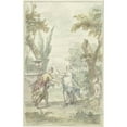 thumbnail image 2 of Dionys van Nijmegen 11x14 Black Ornate Wood Framed Double Matted Museum Art Print Titled: Design for a Room; the Blindfolded Amaryllis Grabs Myrtillo (1715 - 1798), 2 of 5