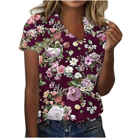 gbyLJF Plus Size Tunic Cotton Linen Women's Tops Casual Oversized Workout Shirts for Women V Neck Blouse Purple 3XL