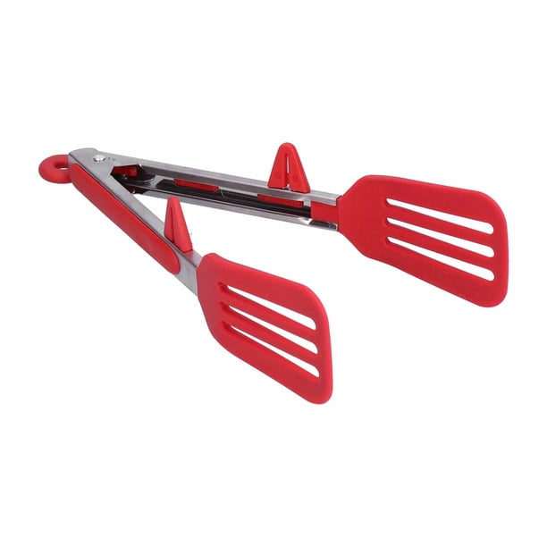 Pinza para espátula, herramienta para cocinar alimentos de silicona de acero inoxidable Pinza para alimentos de máxima eficiencia