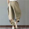 thumbnail image 3 of VEKDONE Womens Linen Long Pants Khaki XL, 3 of 4
