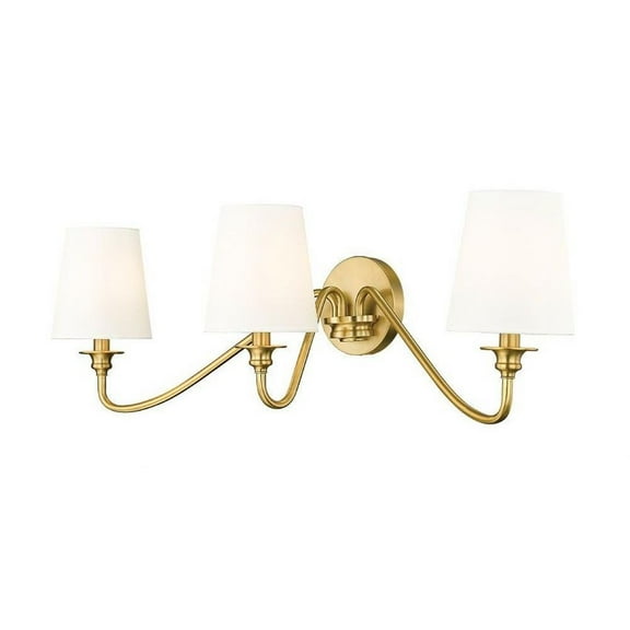 3 Light Wall Sconce in Industrial Style-9.75 inches Tall and 32 inches Wide-Modern Gold Finish Bailey Street Home 372-Bel-5172344