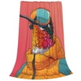 thumbnail image 2 of Honeii Hip Hummingbird In Jacket Print Fleece Blanket - Throw Blanket for Bed, Sofa, Couch, Camping, and Travel , Microplush Ultra Soft Warm Blanket-60"x50", 2 of 7
