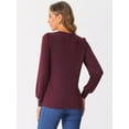 thumbnail image 3 of DARING DIVA Women's Round Neck Long Sleeves Soft Cotton Tops XS Dark Red, 3 of 6