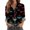 Red, variant on Women's Halloween Pumpkin Print Button Down Shirt, Long Sleeve Casual Blouse, Festive Holiday Tops for Party and Daily Wear