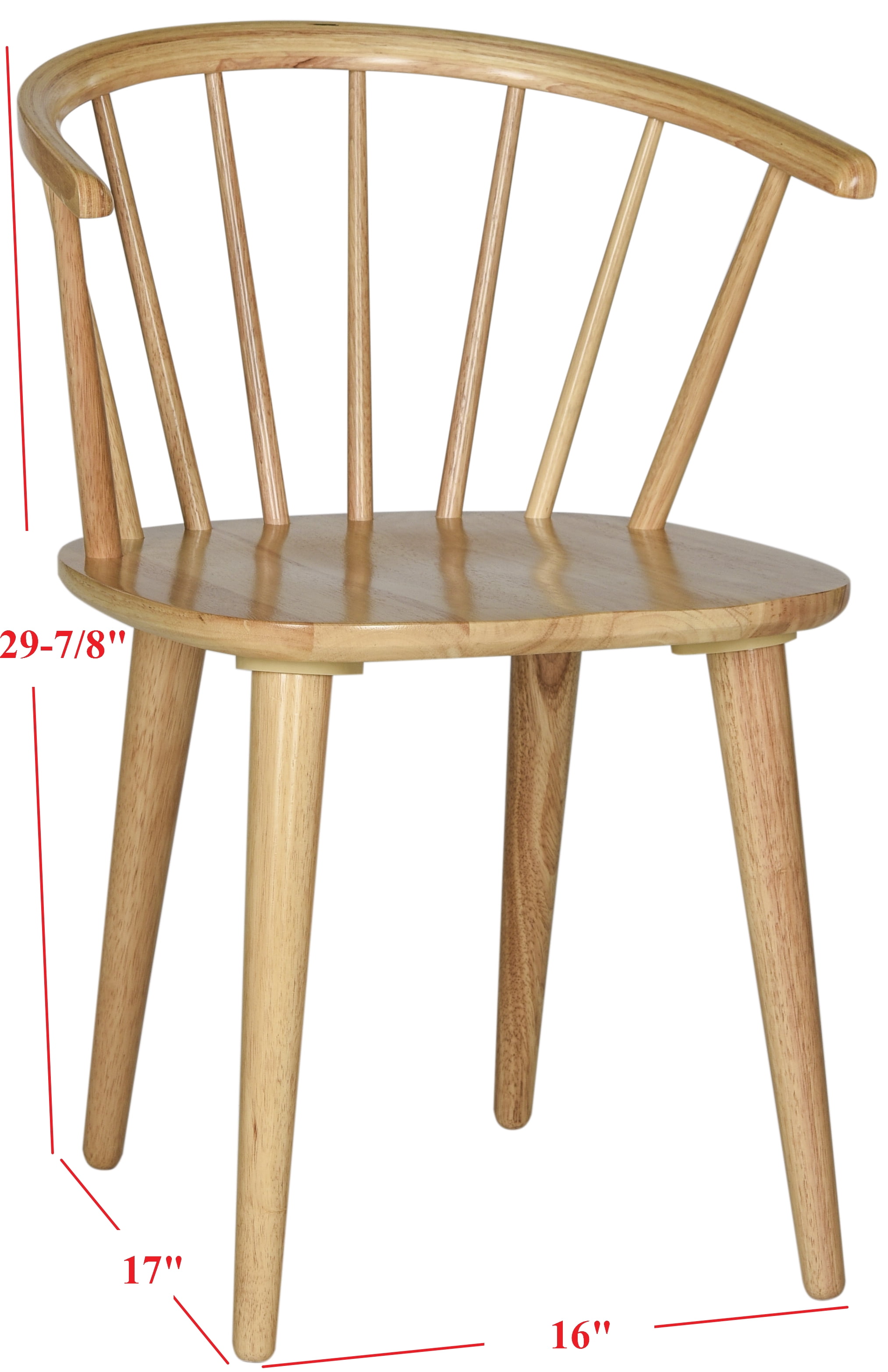 SAFAVIEH Blanchard Mid-Century Curved Spindle Side Chair, Natural