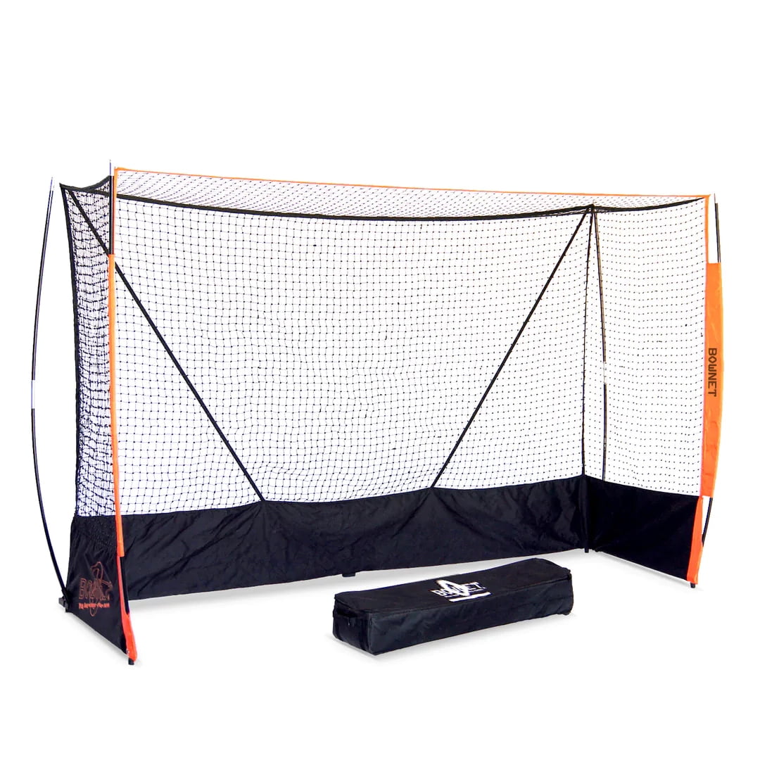 Portable 2m x 3m Field Hockey Goal Net Backstop Foldable Powder Coated Frame, Black