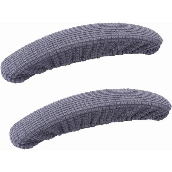 2PCS Office Chair Arm Pad Covers Washable Stretchable Polyester Chair Armrest Rest Slipcover Gray Removable Durable Computer Seat Covers Protector for Gaming Office Computer Rotating Chair 1set