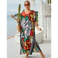 thumbnail image 5 of Sunforyou Kafan Dresses for Women Moo Moos Bathing suit Cover up Plus size Caftans for Women Loungewear, 5 of 6