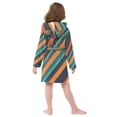 thumbnail image 7 of FORMRS Niños Bathrobe Unisex Hooded Robe Soft Plush Pajamas Sleepwear, Size 2-3T, Retro Stripes, 7 of 7