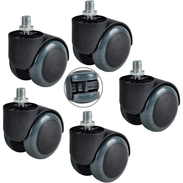 Rueda para silla de oficina Ruedas giratorias de 360 grados Ruedas de repuesto de 2 pulgadas Silenciador Muebles Piso de madera Silla giratoria laminada Silla de oficina Azul 5 por ciento (Tipo de varilla roscada esquí esquí Gafas de esquí