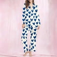 thumbnail image 2 of Tnhcen Valentine's Day Pajamas Women's 2-Piece Set, Heart Print Long Sleeve Button Front Top & Elastic Waist Sleep Pants with Pocket Plus Size S-2XL Holiday Sleepwear Gift, 2 of 8