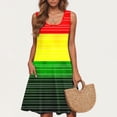 thumbnail image 4 of Dresses Women Summer Beach Dresses for Women Women's Casual Gradient Sleeveless Crewneck Print Dress H Multicolor L, 4 of 5