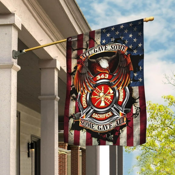 Flagwix Firefighter 343 Never Forget Flag Premium Polyester American Flag for Outside