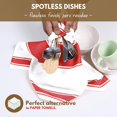 thumbnail image 4 of xianlin-Red Striped Kitchen Towels 18"x28", Set of 4, Wide Stripe, Highly Absorbent, Fast Dry, 100% Cotton Towels for Hand Drying, Counter Cleaning, Dish & Glassware Drying, Wash Rags - Red, 4 of 4
