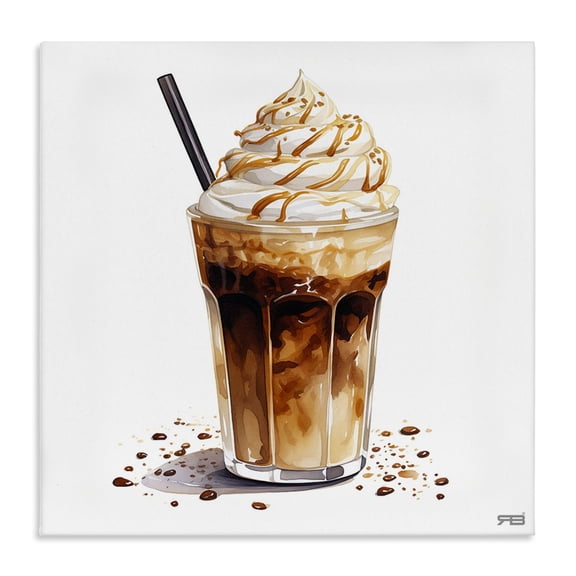 Stupell Industries Modern Coffee Dessert Drink Canvas Art, 17 x 17, by RB