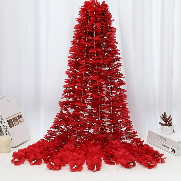 33Ft Artificial Flowers Hydrangea Garlands Silk Wisteria Vines Home Decor Party Wedding Garden Decoration Pack of 10 (White)