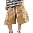 thumbnail image 4 of UACY Cargo Shorts Boys Y2K Baggy Knee Length Athletic with Pockets Hiking Waterproof Black Pants Summer Outfits ﻿, 4 of 7
