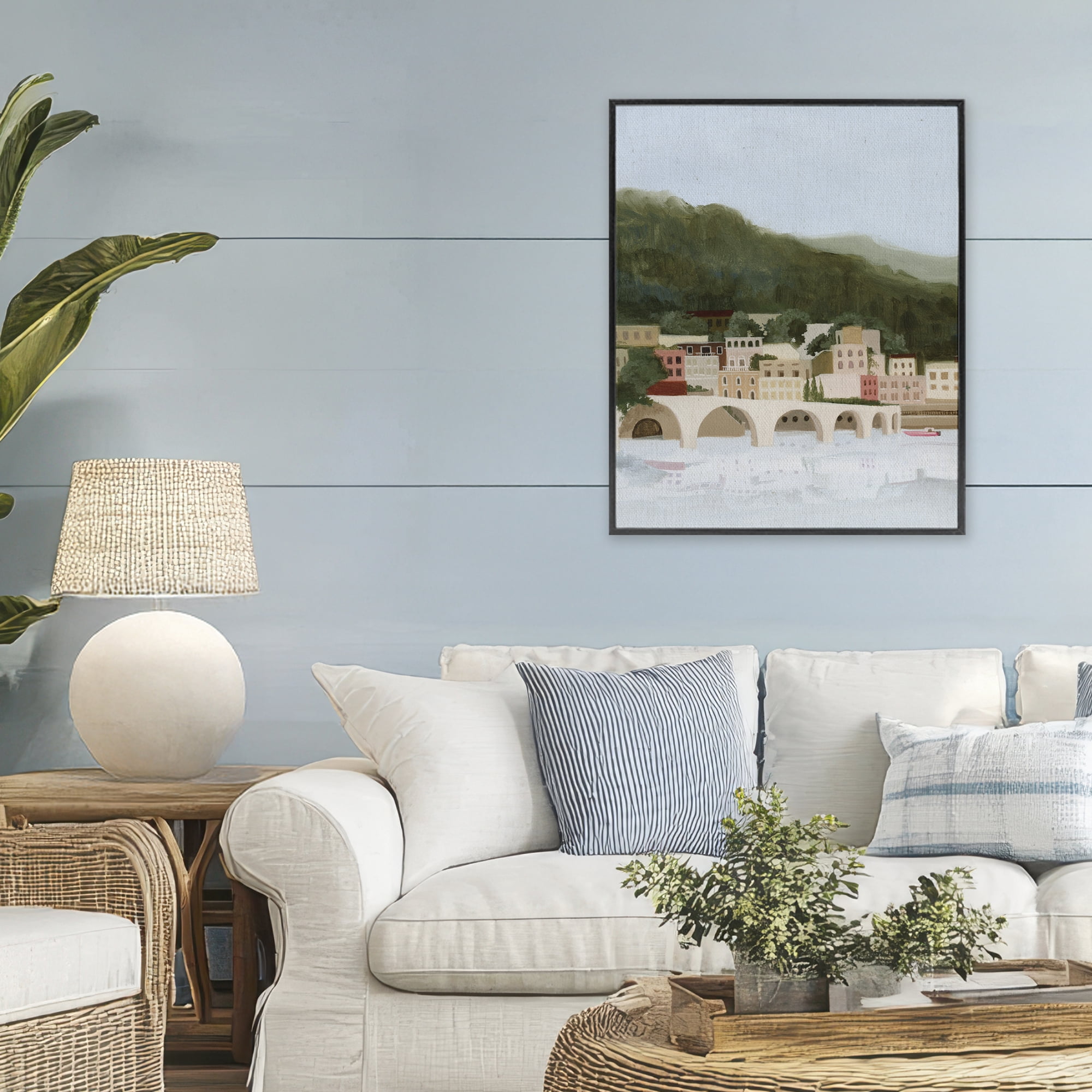 Stupell Industries Coastal Mountains By Sea Black Framed Giclee Art, design by Grace Popp