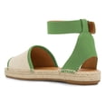 thumbnail image 3 of YDN Women Comfortable Open Toe Flats Sandals Strap Buckles Two Toned Wedge Low Heels Shoes Summer Daily Party Size 10 Green, 3 of 4