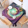 thumbnail image 2 of Colorful Tie Dye Cosmic Spiral Pattern Square Tablecloth,Waterproof Square Table Cover,Wipeable Spillproof Washable Table Cover for Home Kitchen Party Decor 42"X42"(107x107cm), 2 of 6