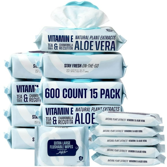 Toallitas Húmedas Desechables RPE Life 600 ml - XL Sin Fragancia con Vitamina E