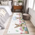 thumbnail image 4 of Easter 2'x6' Runner Rugs for Hallway Kitchen Bedside Non Slip Washable, Pink Tulip Flowers Spring Watercolor Bunny Floral Entryway Rug Runners with Rubber Backing, Long Carpet Runner for Laundry Room, 4 of 8