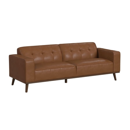 Picket House Furnishings Fate Sofa with Wood Front in Pebble Tan