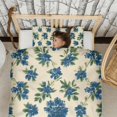 thumbnail image 3 of Blue Floral Pattern Duvet Cover and Pillowcase Set for Single Bedding, Bedroom Accessories for Kids Teens, 3 of 5