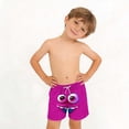 thumbnail image 5 of Xuhomer Summer Swim Trunks for Boys Teens Funny Emoji Print Drawstring Elastic Waist Beach Shorts Casual Loose Vacation Bathing Suit 6-15T, 5 of 7