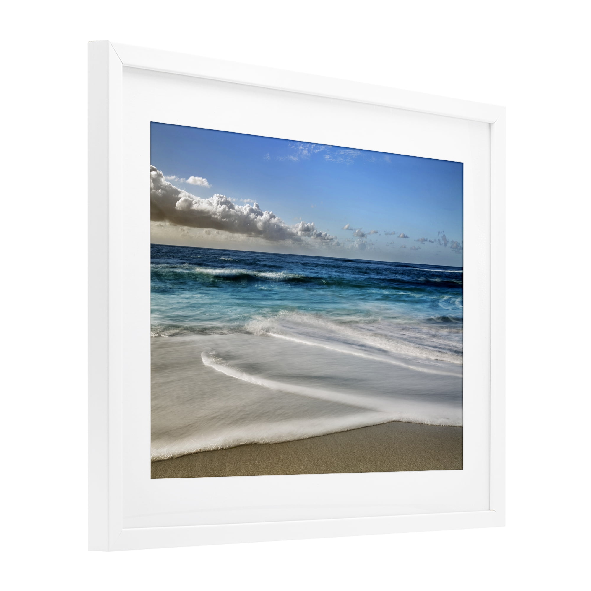 Stupell Industries Morning Foam on Shore White Framed Print Under Glass, design by Superstock