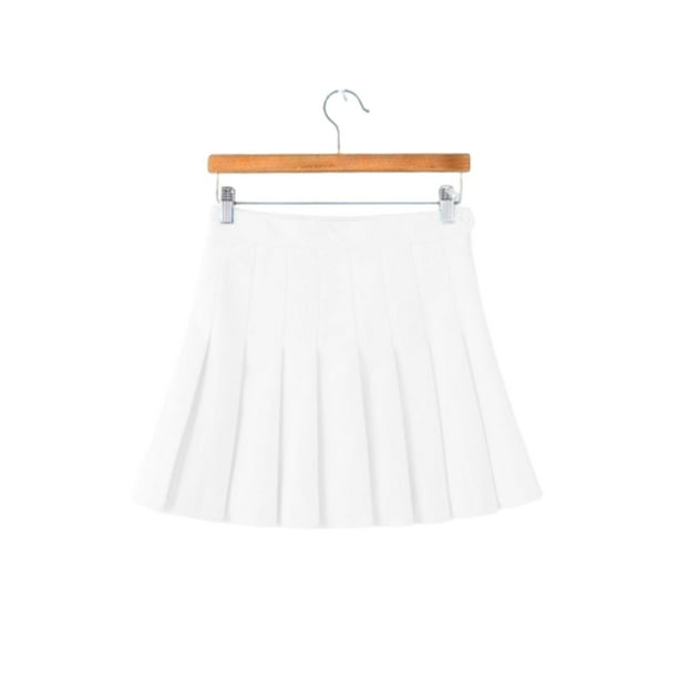 Minifalda plisada de de cintura alta para mujer, pantalones cortos Blanco s Colcomx Mini faldas de cintura alta