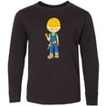 thumbnail image 3 of Inktastic Construction Worker, Blond Hair, Cute Boy, Hammer Long Sleeve Youth T-Shirt, 3 of 5