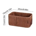 thumbnail image 3 of Toilet Tank Topper Paper Basket - Multiuse Hand Woven Plastic Wicker Basket for Organizing, Rustic Farmhouse Bathroom Decor, Countertop Organizer Storage, 3 of 7
