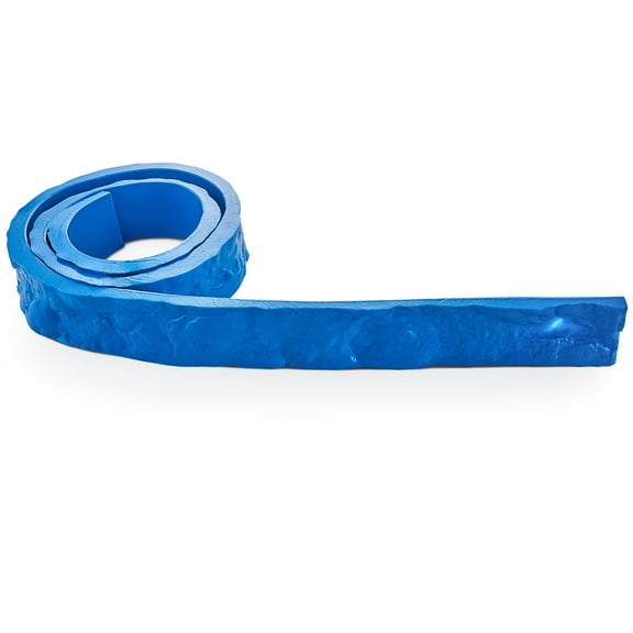 KFFKFF Concrete Stamps, 91 x 3 inch, Rectangular Polyurethane Mold with Stone Tile Texture, Slate Floor Imprint Seamless Mat for Outdoor Decorative Concrete, Blue