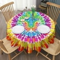 thumbnail image 3 of Colorful Rainbow Tie Dye Spiral Pattern Round Tablecloth 60"x60",Wrinkle Wipeable Table Cloth for Kitchen Dining Room Picnic Patio Party, 3 of 6