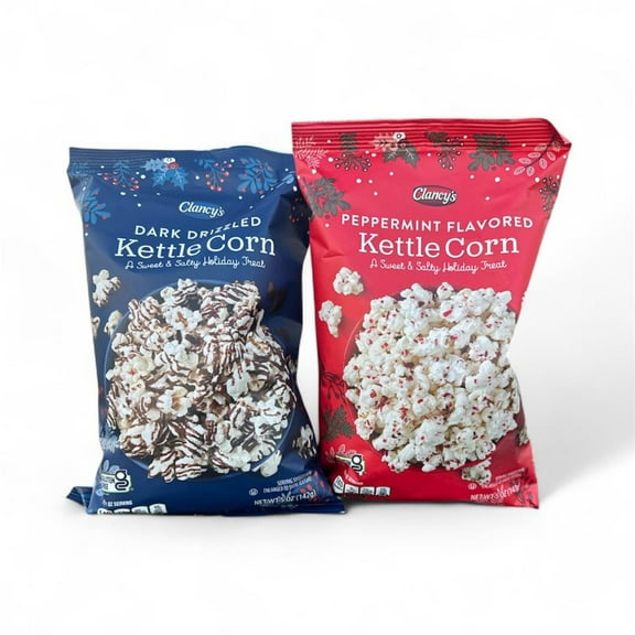 Clancy's Kettle Corn Peppermint and Dark Chocolate 2 Bags 10 oz popcorn