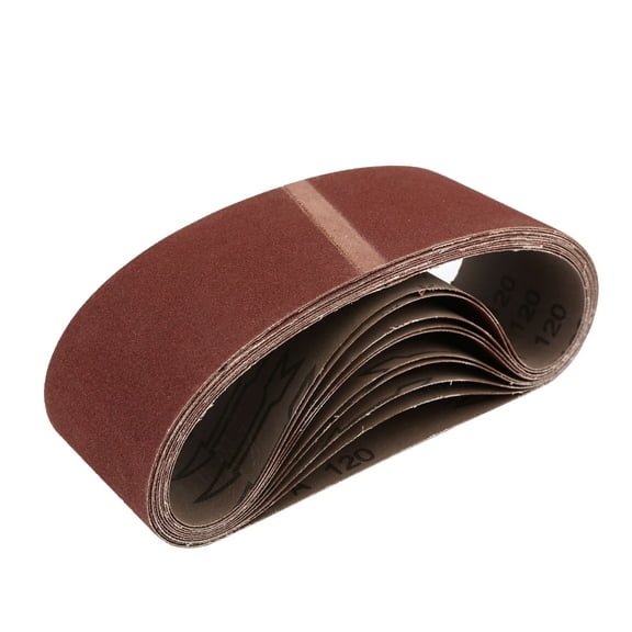 3x21" Sanding Belts 120 Grit Aluminum Oxide Sanding Belt Sandpaper for Portable Belt Sander 10 Pcs