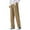 Khaki, variant on Men's Casual Pants Male Casual Loose Solid Color Suit Pants Straight Ice Silk Thin Style Drape Suit Slit Khaki 2XL