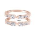 thumbnail image 2 of 1.00 CT Round Cut White Cubic Zirconia Enhancer Guard Ring For Women In 14K Rose Gold Over Sterling Silver (Color: White, Clarity: VVS1-VVS2, 1.00 Cttw) -8.5, 2 of 7
