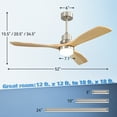 thumbnail image 5 of Sofucor 52" Nickel Modern Ceiling Fan with LED Light, 5 of 12