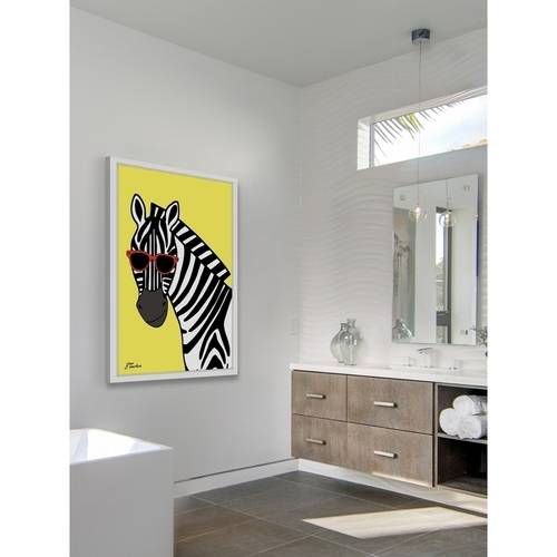 "Zebra Hippy Head" Framed Painting Print