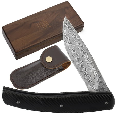 YOUSUNLONG Pocket Knives Overall 186mm Damascus Steel Blade Folding Knife for Camping Hunting