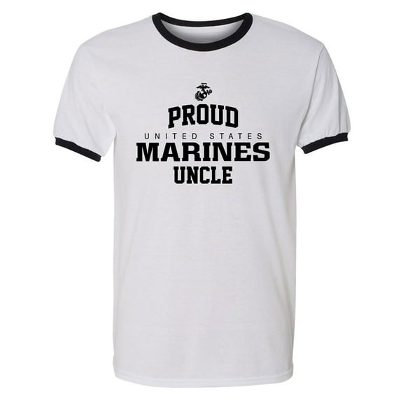 Proud Marines UNCLE Adult Short Sleeve Ringer T-shirt