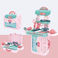 thumbnail image 3 of Pink Kitchen With Suitcase Pretend Play Toys Bauble Simulation Children Kids Game Girls House Kitchens, 3 of 4