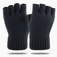 thumbnail image 2 of Msgweeeg Warm Work Gloves Winter Gloves for Men Man and Women Solid Color Half-Finger Outdoor Fingerless Thicken Wool Casual Fashionable Gloves for Cold Weather and Insulation, 2 of 7